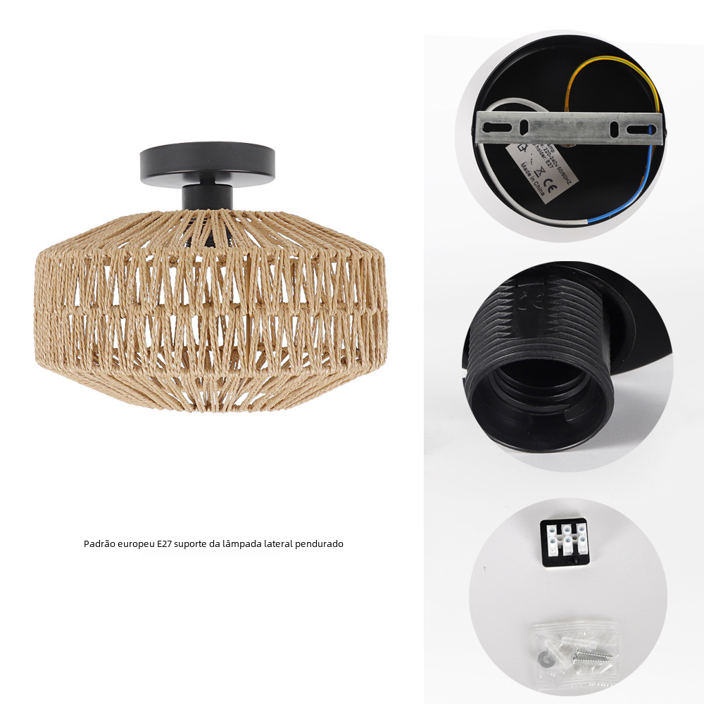 Amazon Rattan Ceiling Light Vintage Style - - light