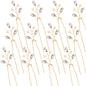 Luinabio 12 Crystal Bridal Hair Pins with Pearls and Rhinestones - Gold - hair pin
