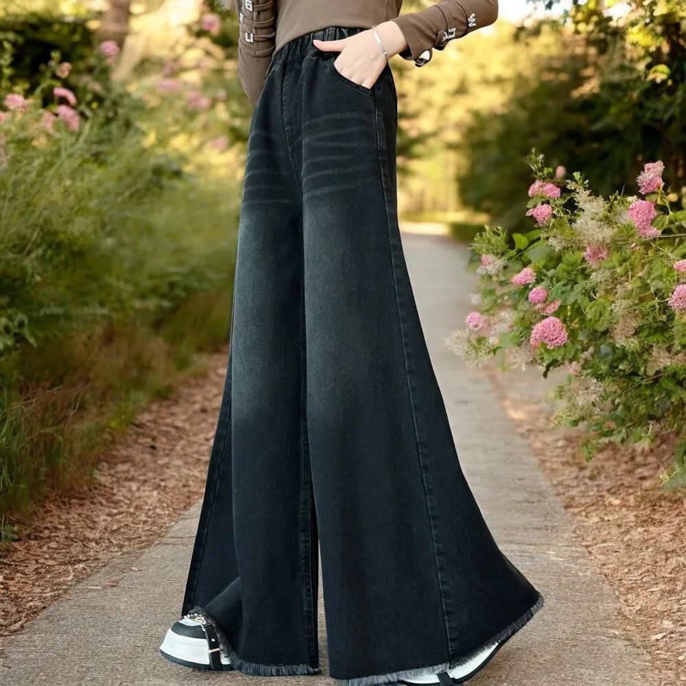 Black Jeans for Girls Wide-Legged Pants