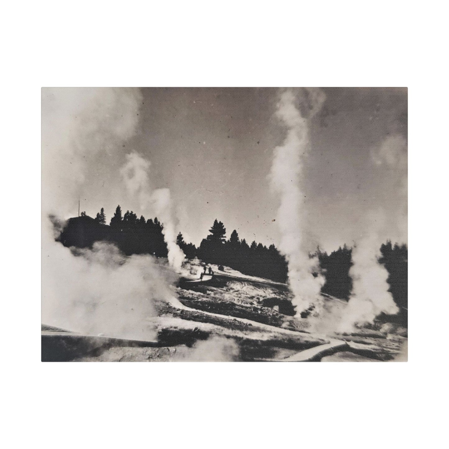 Norris Geyser Yellowstone Satin Canvas, Stretched