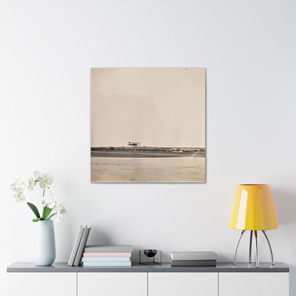 Plane Landing Omaha Airport 1939 Canvas Gallery Wraps 30″ x 30″ 1.25"