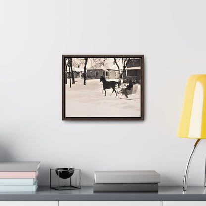 Carriage Ride Gallery Canvas Wraps Horizontal Frame 14″ x 11″ Walnut Premium Gallery Wraps (1.25″)