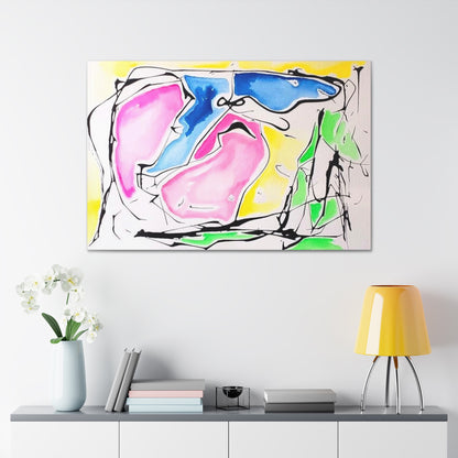 Pink Elephant Canvas Gallery Wraps 48″ x 32″ 1.25"