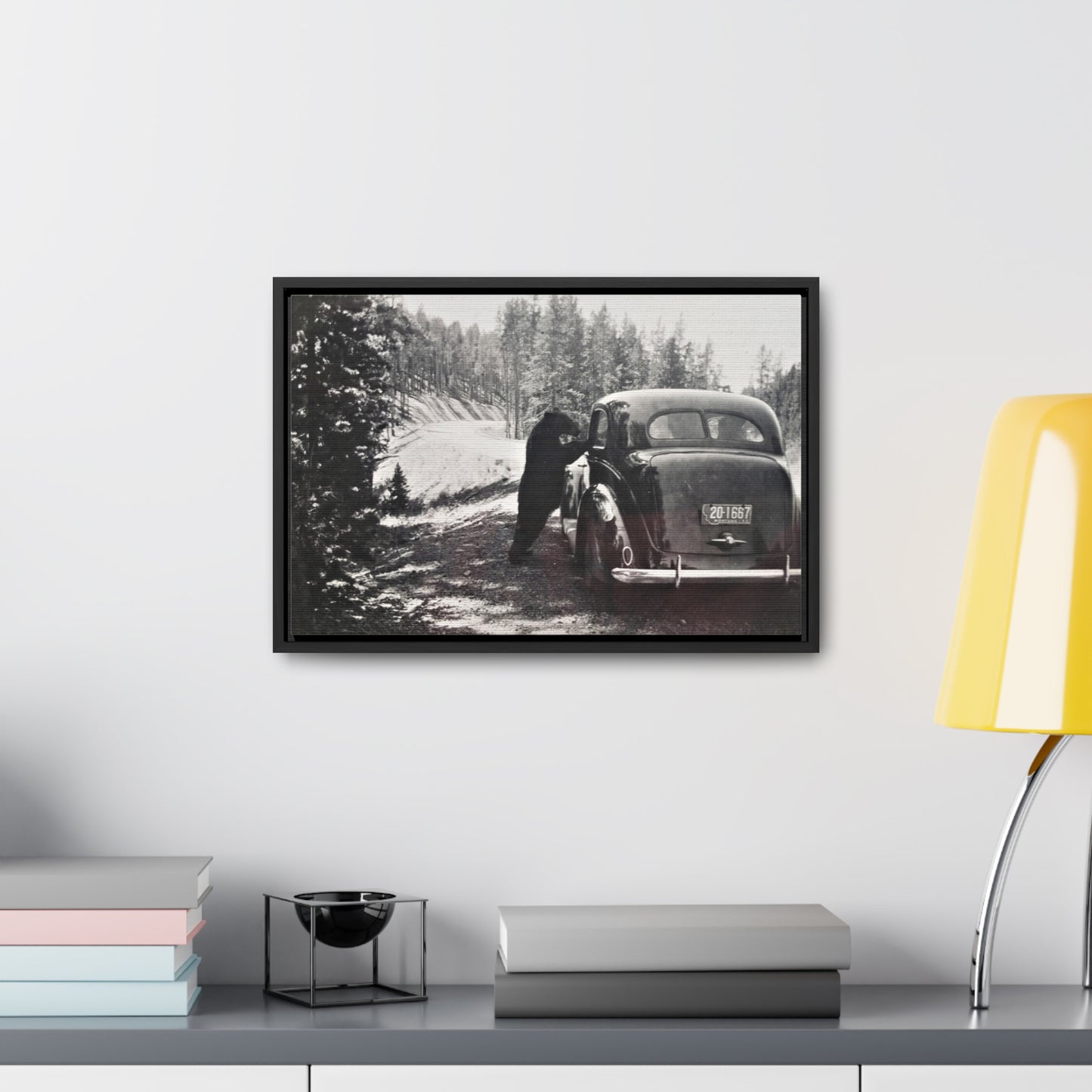 Yellowstone Bear Car Gallery Canvas Wraps, Horizontal Frame