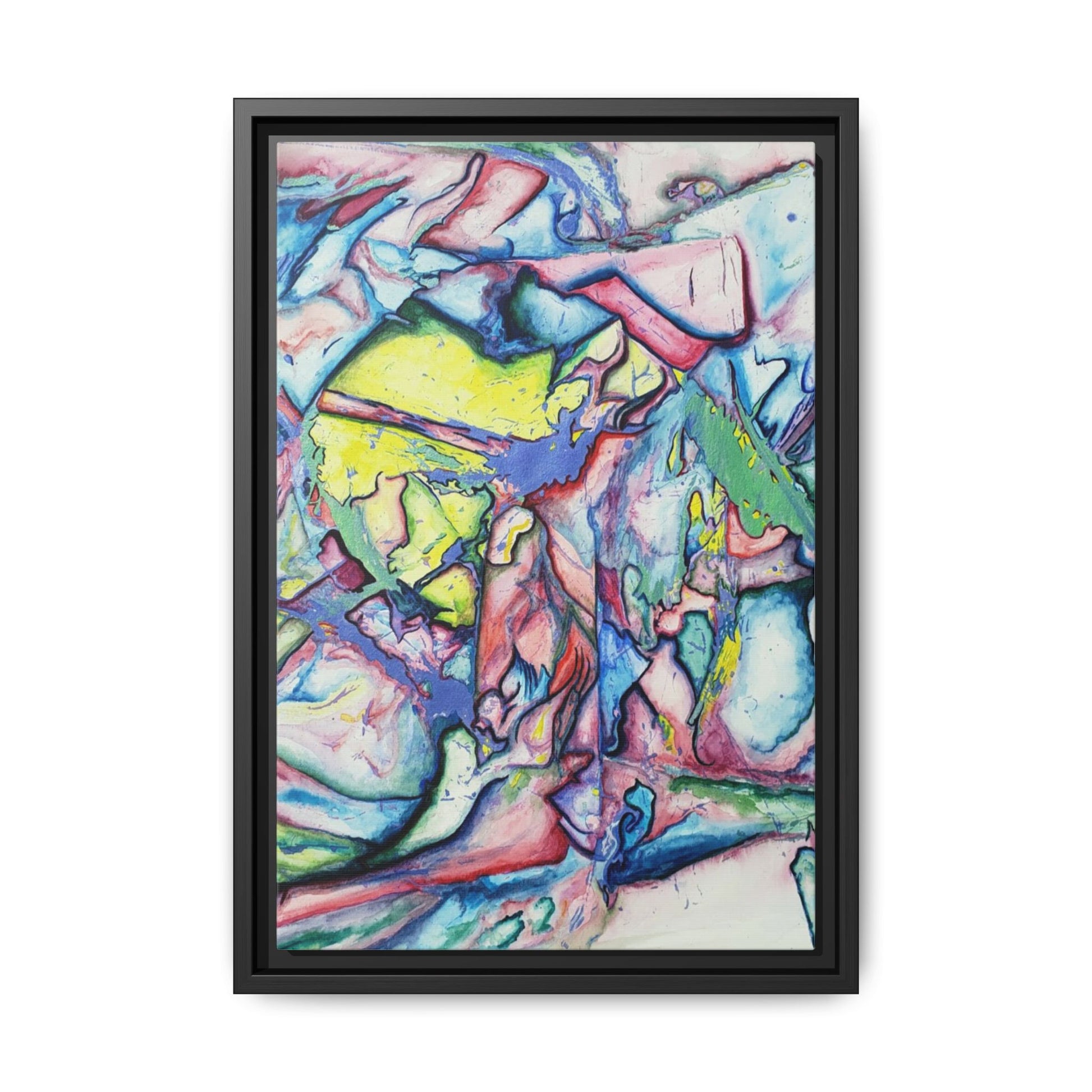 Alien Abstract Colorful Framed Canvas Art - Kia Day Design