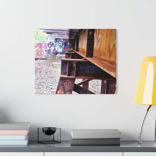Urban Rust Photography Acrylic Print — Graffiti Underpass Wall Art French Cleat Hanging - - Home Decor