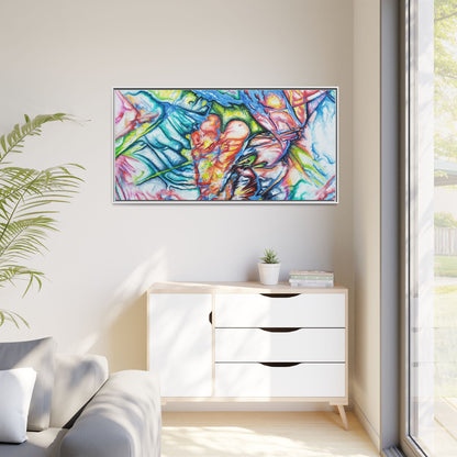 Multi-Color Abstract Framed Canvas Art Print - Kia Day Design