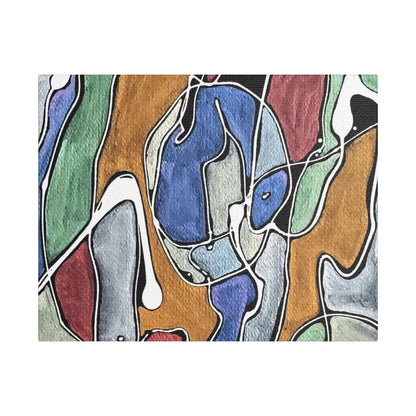 Blue Girl Satin Canvas, Stretched 14″ x 11″ (Horizontal) 1.5"