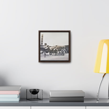 Boeing B-17 Bomber Gallery Canvas Wraps Square Frame 10″ x 10″ 1.25" Walnut