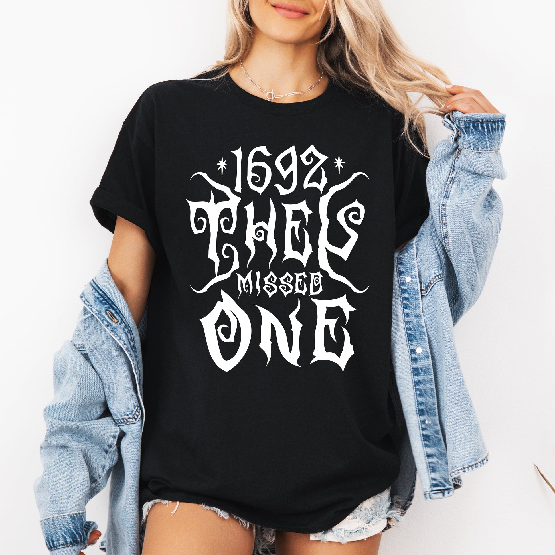 1692 They Missed One Salem Spooky Witch Halloween Edition Collectible Graphic Tee - Black - T-Shirt
