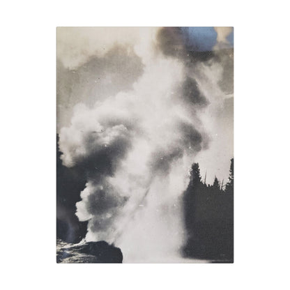 Riverside Geyser Yellowstone Satin Canvas Stretched