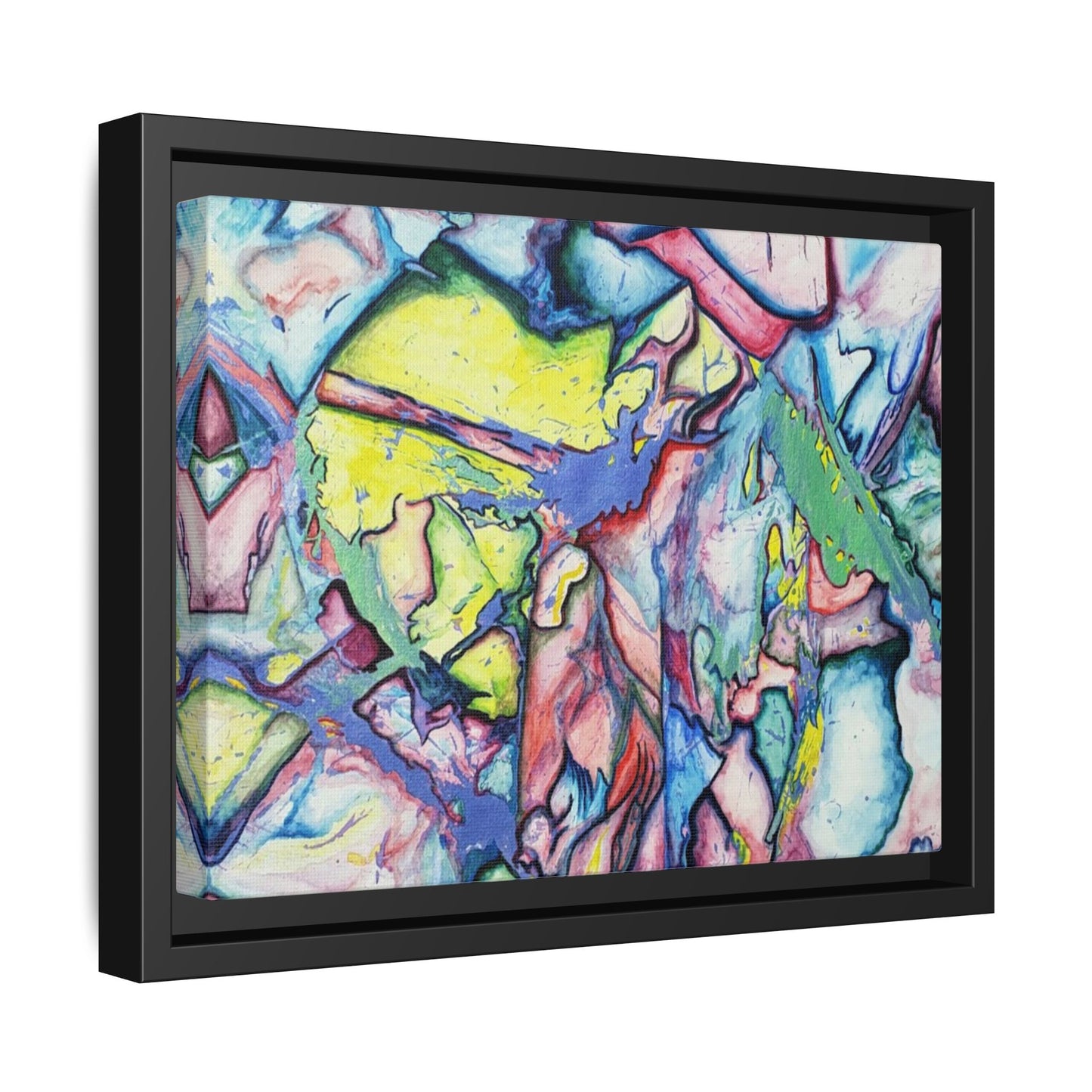Alien Abstract Colorful Framed Canvas Art - Kia Day Design