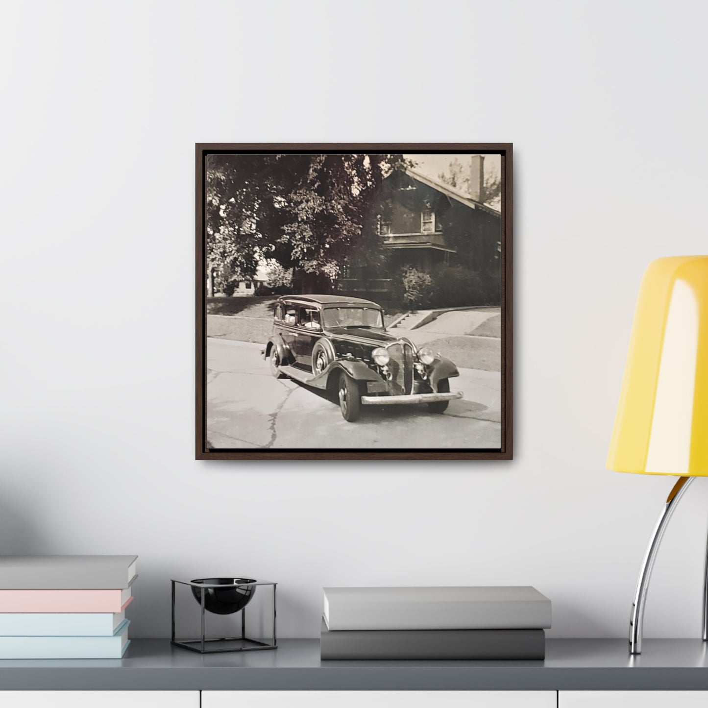 Classic Car Gallery Canvas Wraps, Square Frame