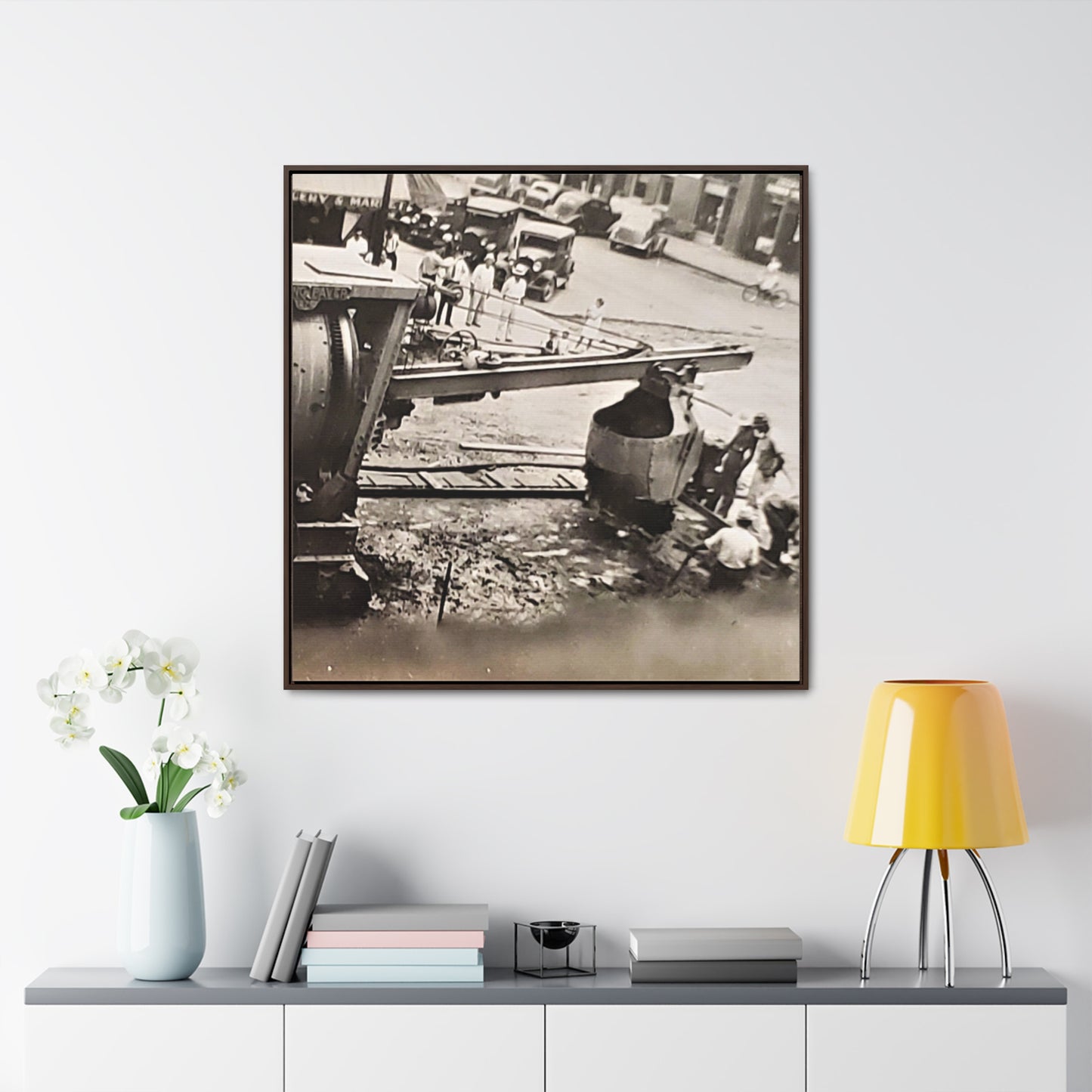 Concrete Worker Gallery Canvas Wraps, Square Frame