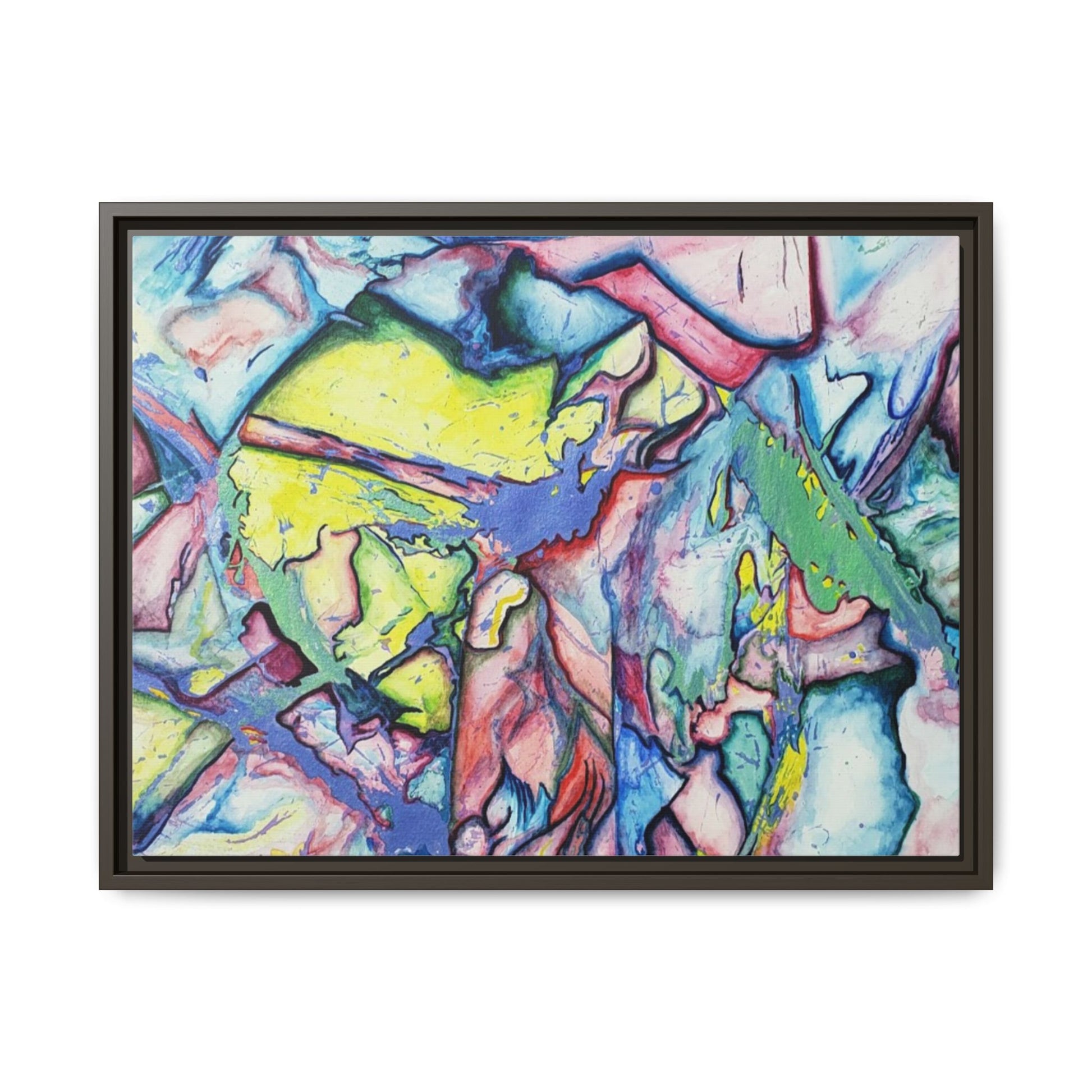 Alien Abstract Colorful Framed Canvas Art - Kia Day Design