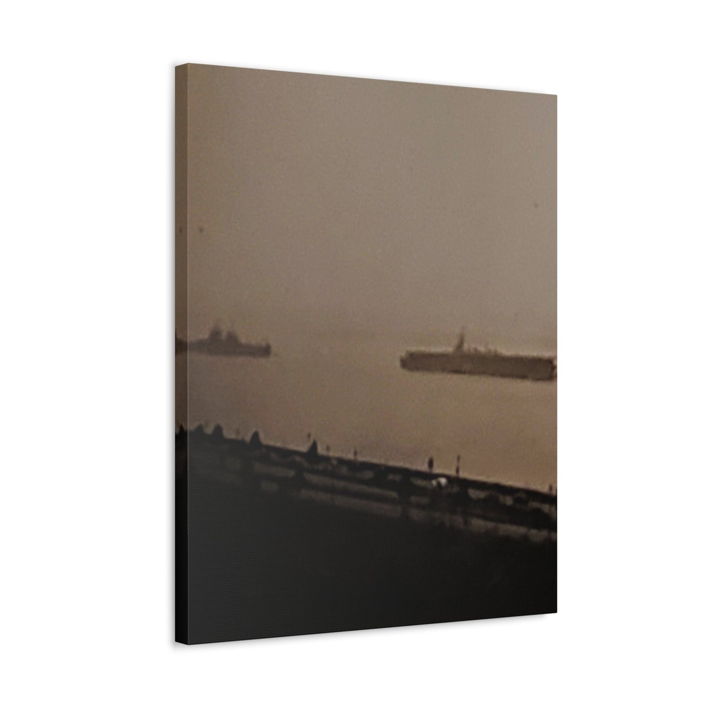 Navy Day New York Hudson River October 27th 1945 War Ships Stretched Canvas