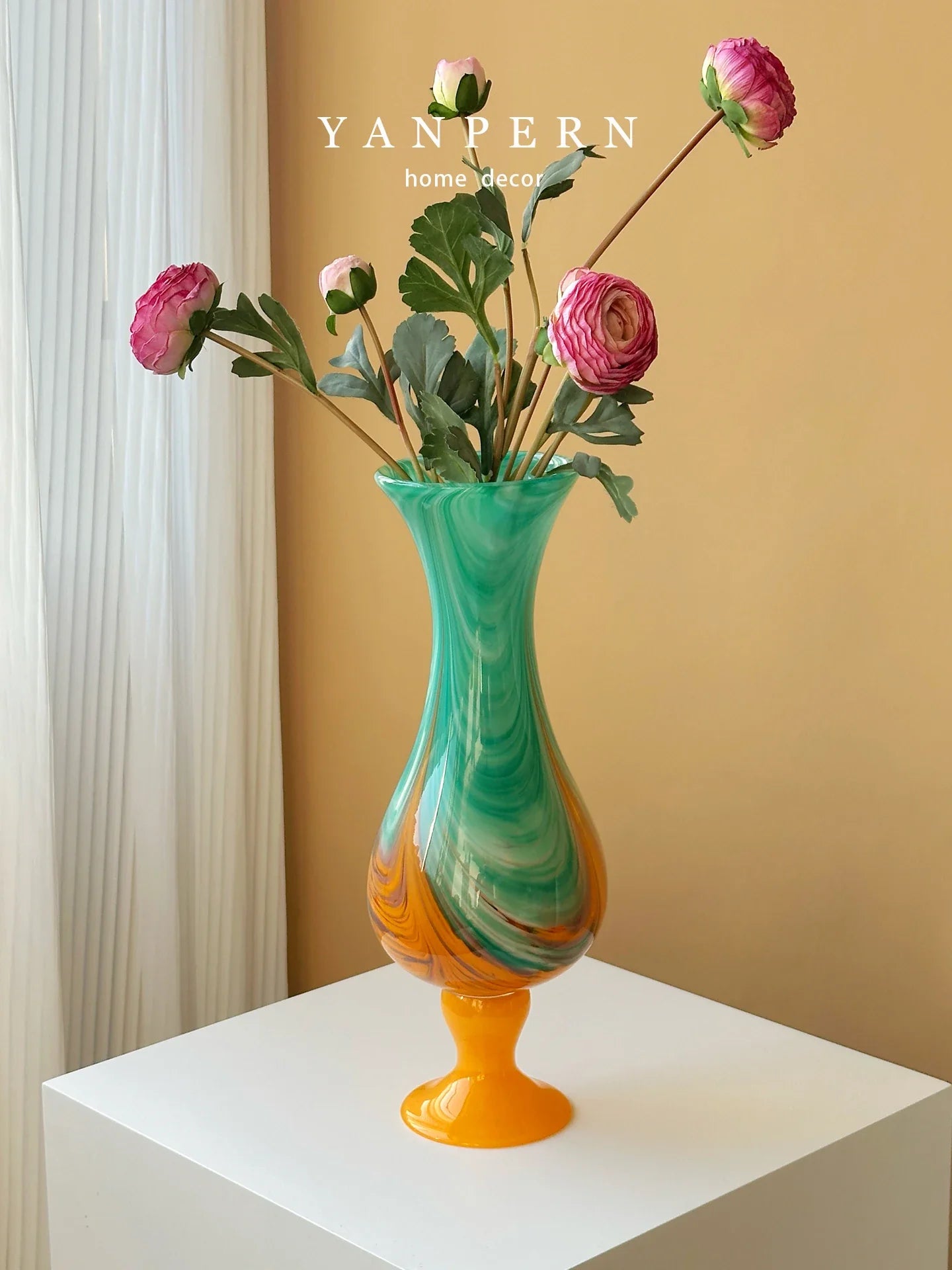 Luxury New Chinese Style Retro Glass Vase - - Vases
