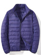 Men's Plus Size Lightweight Zip Up Puffer Jacket - Navy -