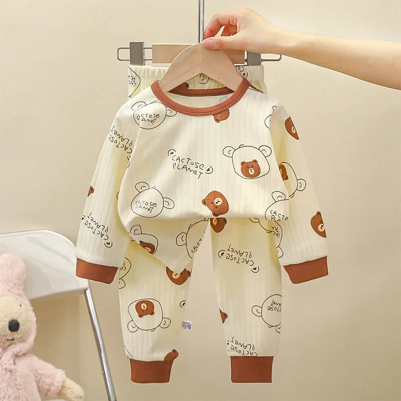 Pure Cotton Pajamas Long Sleeve Top and Pants Set