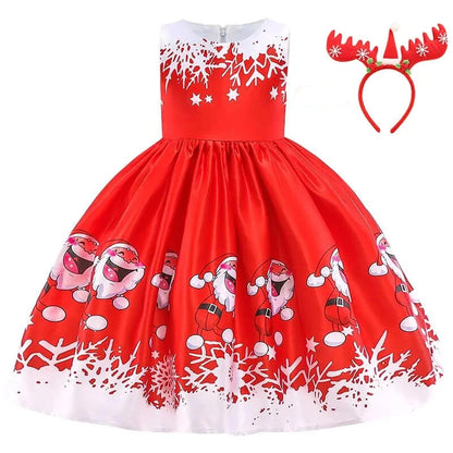 Girls Christmas Dress Red White 8T