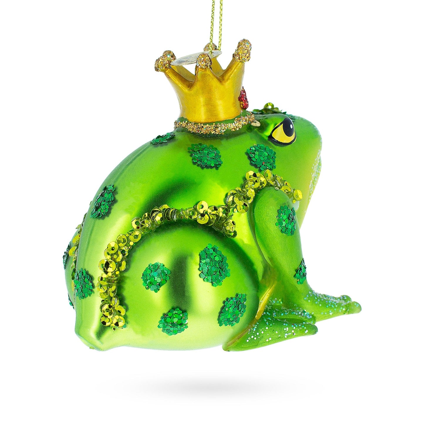 Regal Frog in Crown Glass Christmas Ornament - - Christmas Ornaments > Animals > Wild Animals