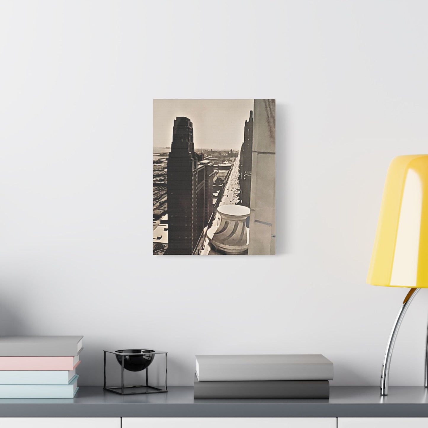 Michigan Ave Chicago Satin Canvas Stretched 11″ x 14″ (Vertical) 1.5"