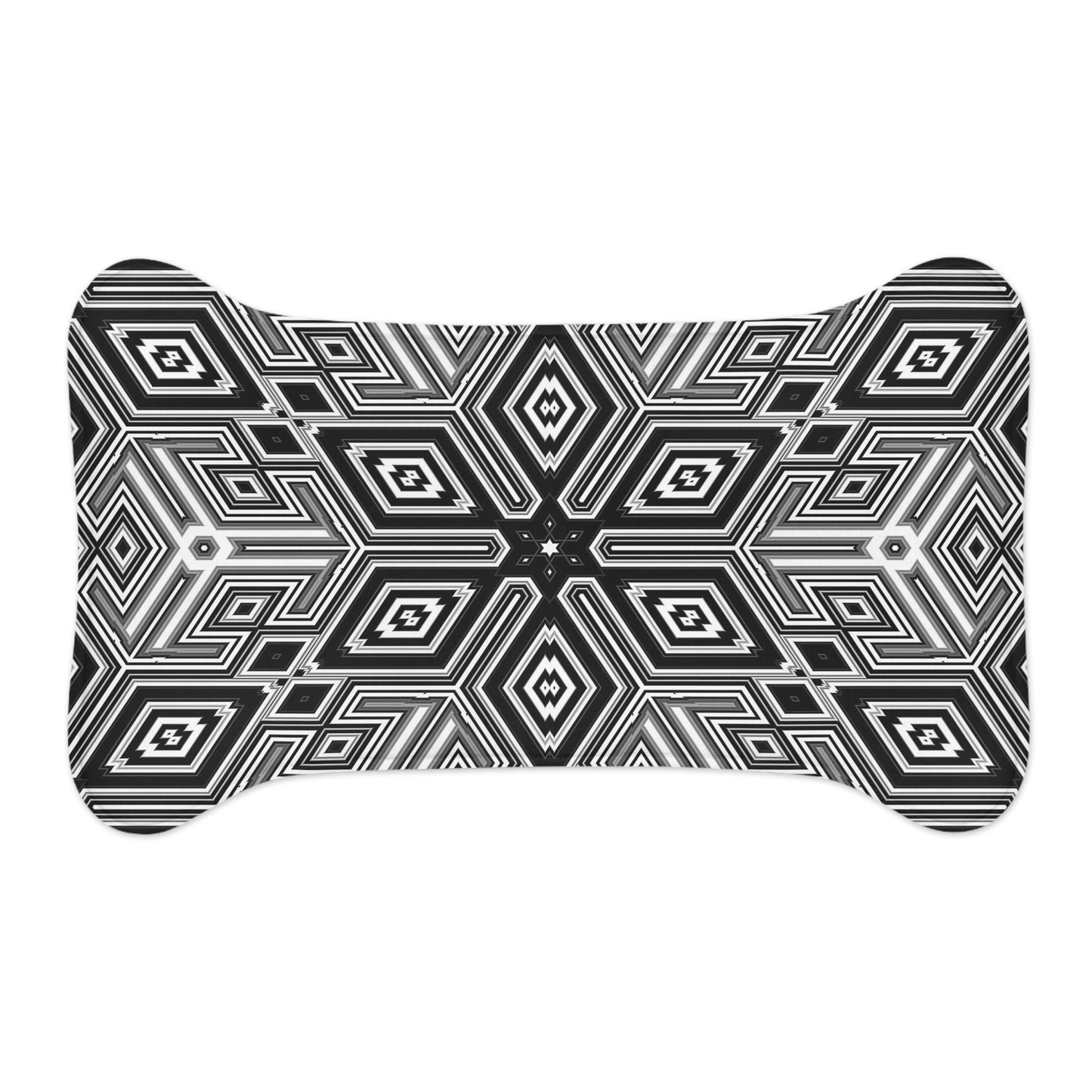 Black and White Diamond Pet Feeding Mats