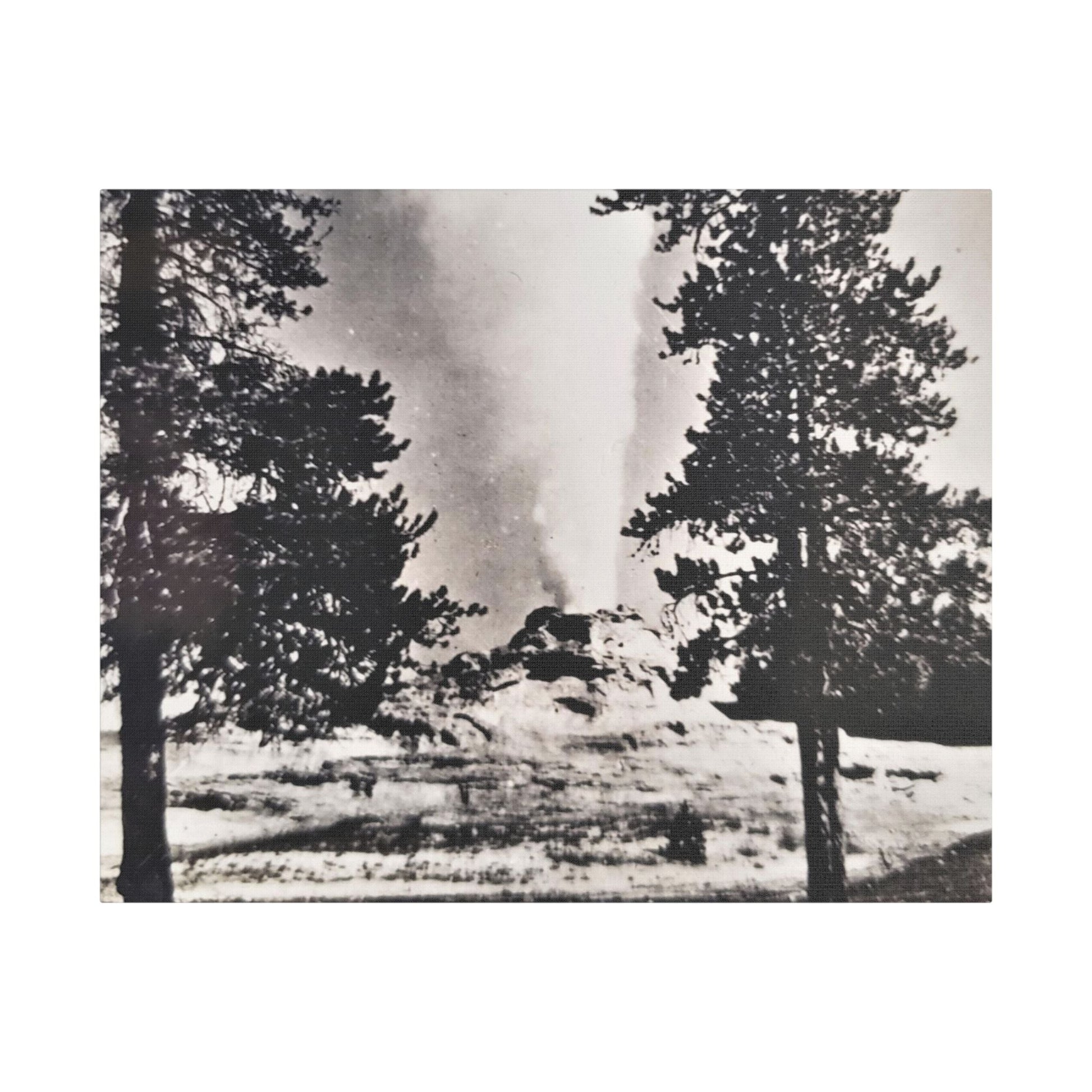 Castle Geyser Yellowstone Satin Canvas Stretched