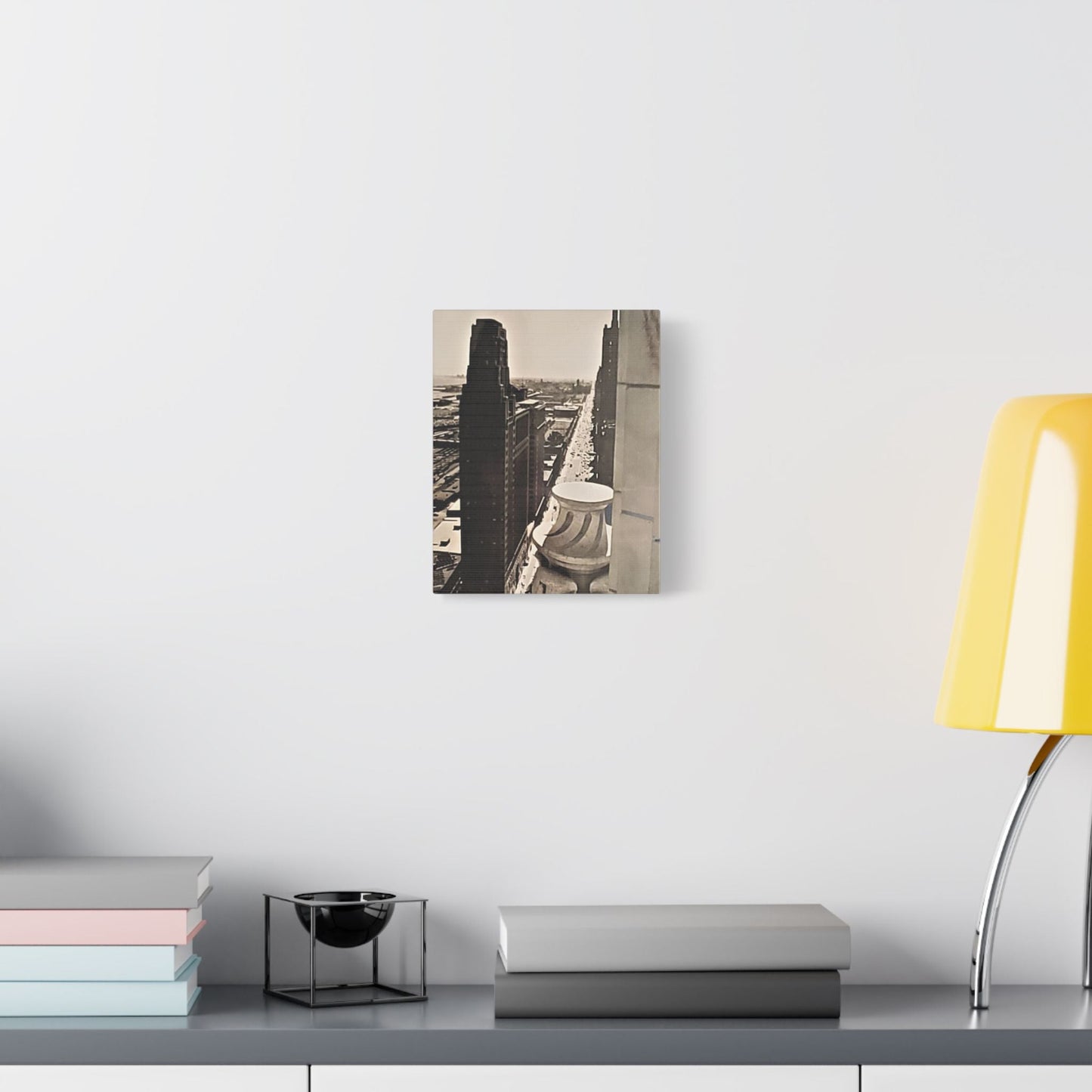 Michigan Ave Chicago Satin Canvas Stretched 8″ x 10″ (Vertical) 1.5"