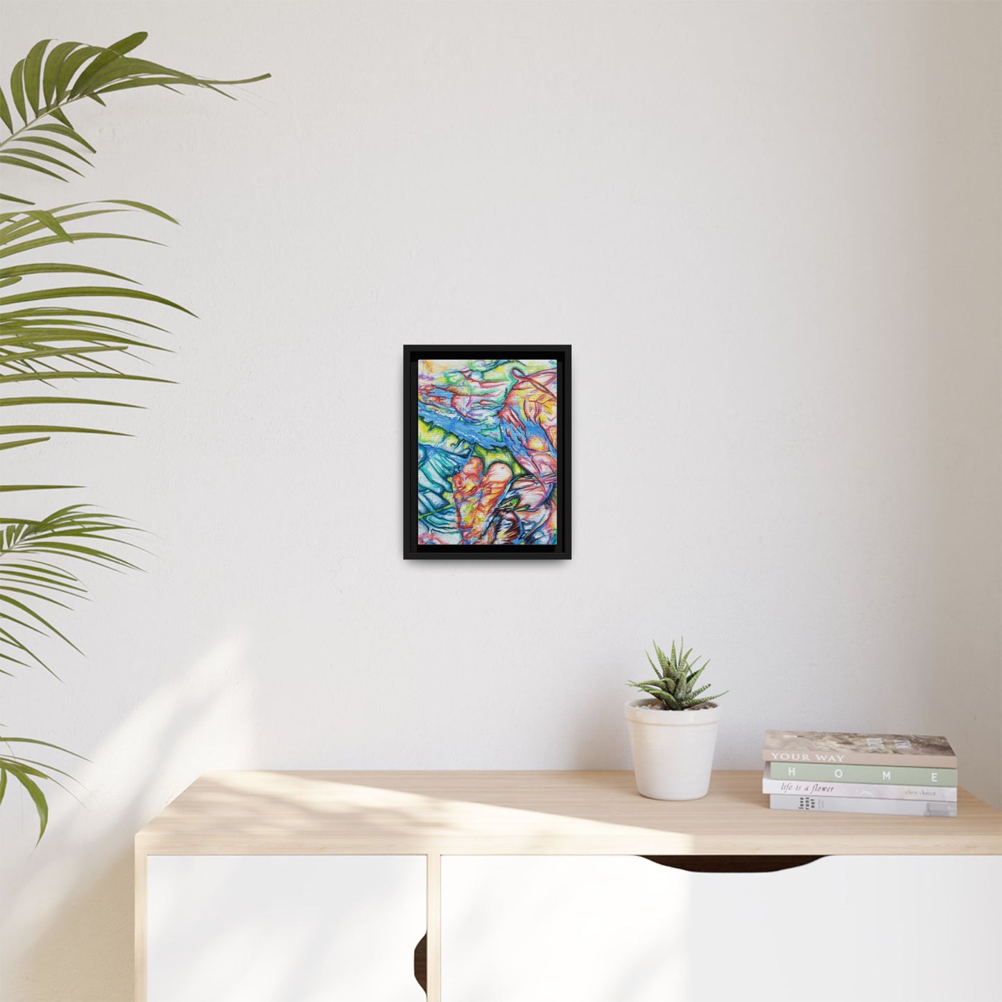 Multi-Color Abstract Framed Canvas Art Print - Kia Day Design