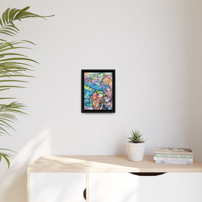 Multi-Color Abstract Framed Canvas Art Print - Kia Day Design