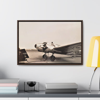 Refueling Mid-Contintent Chief Line 1939 Gallery Canvas Wraps Horizontal Frame 24″ x 16″ Walnut Premium Gallery Wraps (1.25″)