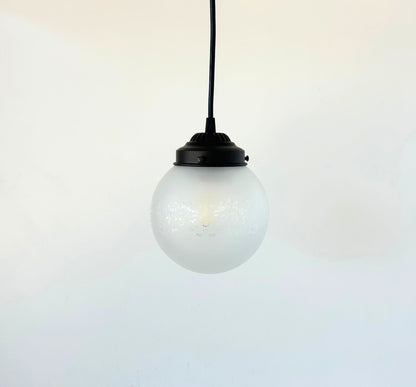 Frosted Floral and Cross Globe Pendant Light - - Farmhouse Lighting