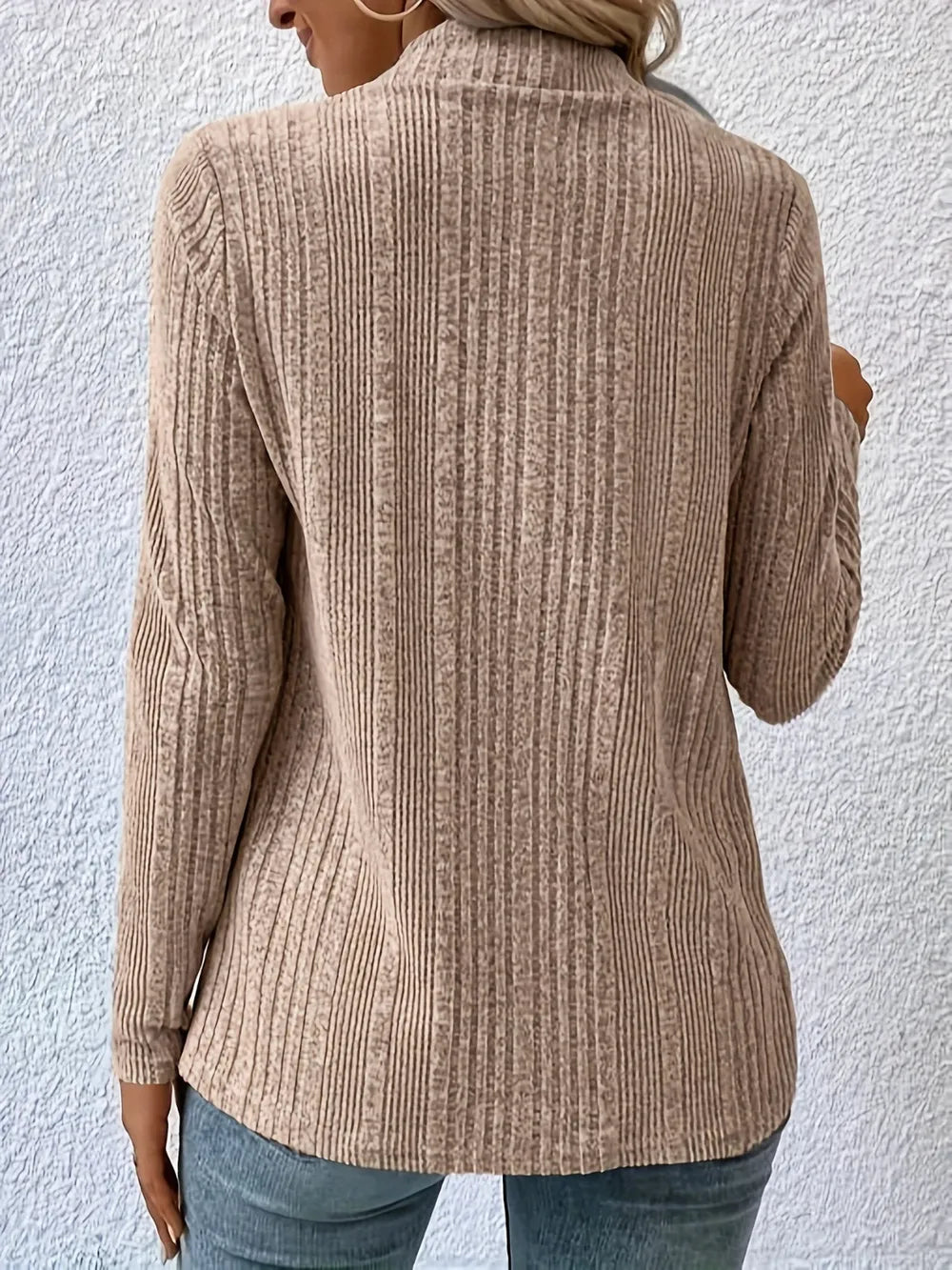 Open Front Long Sleeve Cardigan - -