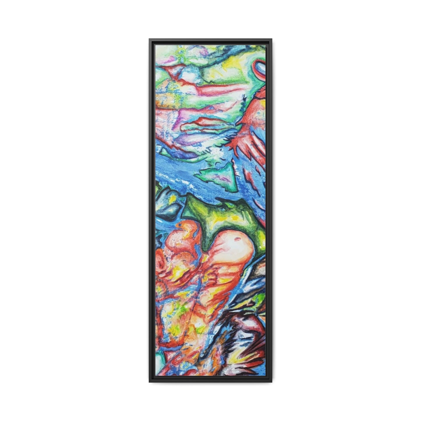 Multi-Color Abstract Framed Canvas Art Print - Kia Day Design
