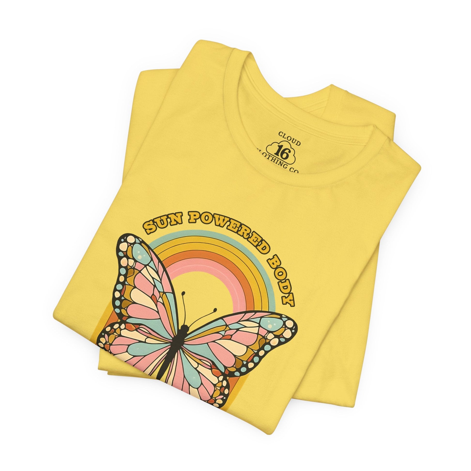 Butterfly Rainbow Women's T-Shirt - Vintage Graphic Tee for Nature Lovers- Cloud 16 Clothing Co.- {{Product type}}