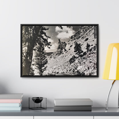 Eagles Nest Rock Yellowstone Gallery Canvas Wraps Horizontal Frame 24″ x 16″ Black 1.25"