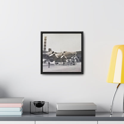 Boeing B-17 Bomber Gallery Canvas Wraps Square Frame 12″ x 12″ 1.25" Black