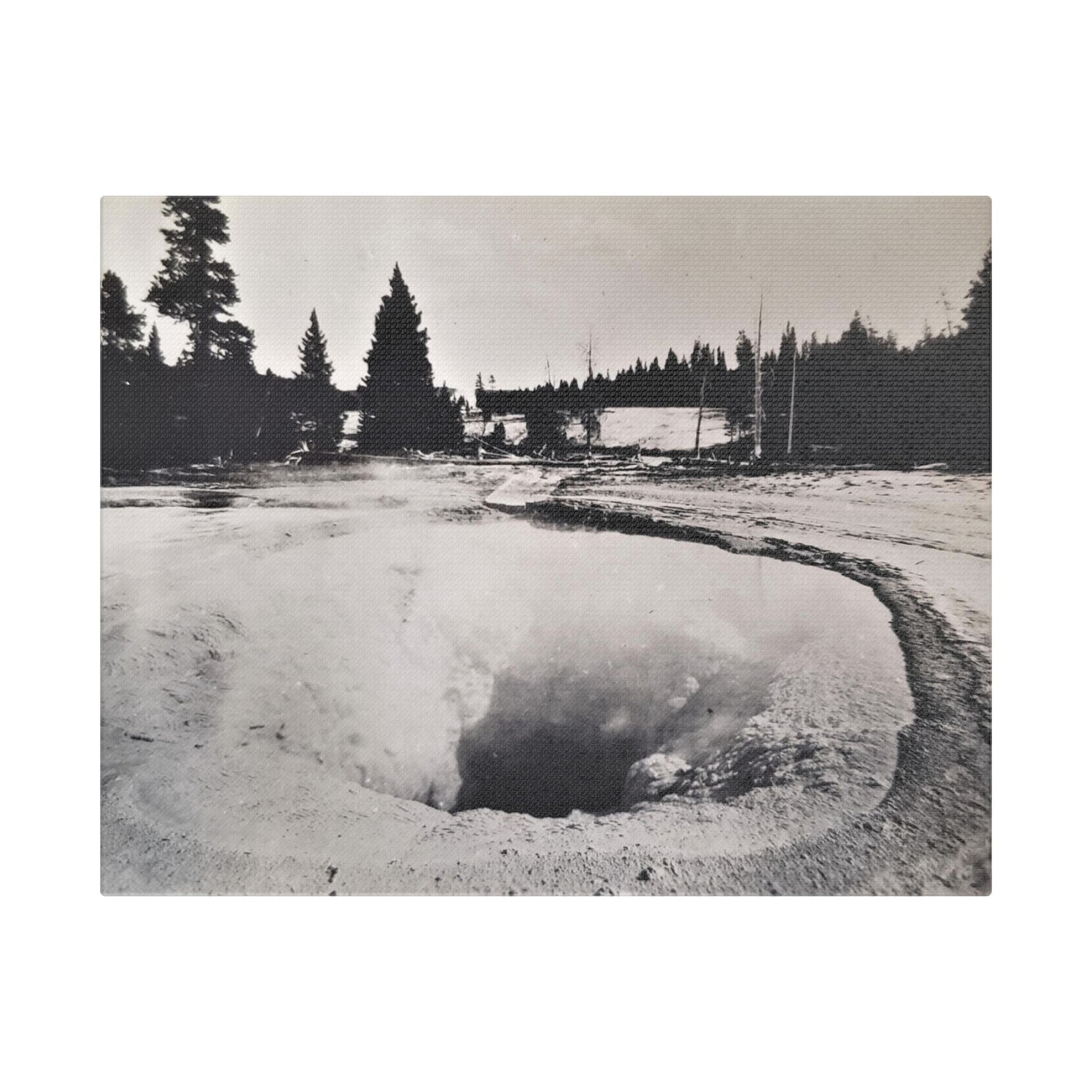 Morning Glory Pool Yellowstone Satin Canvas Stretched