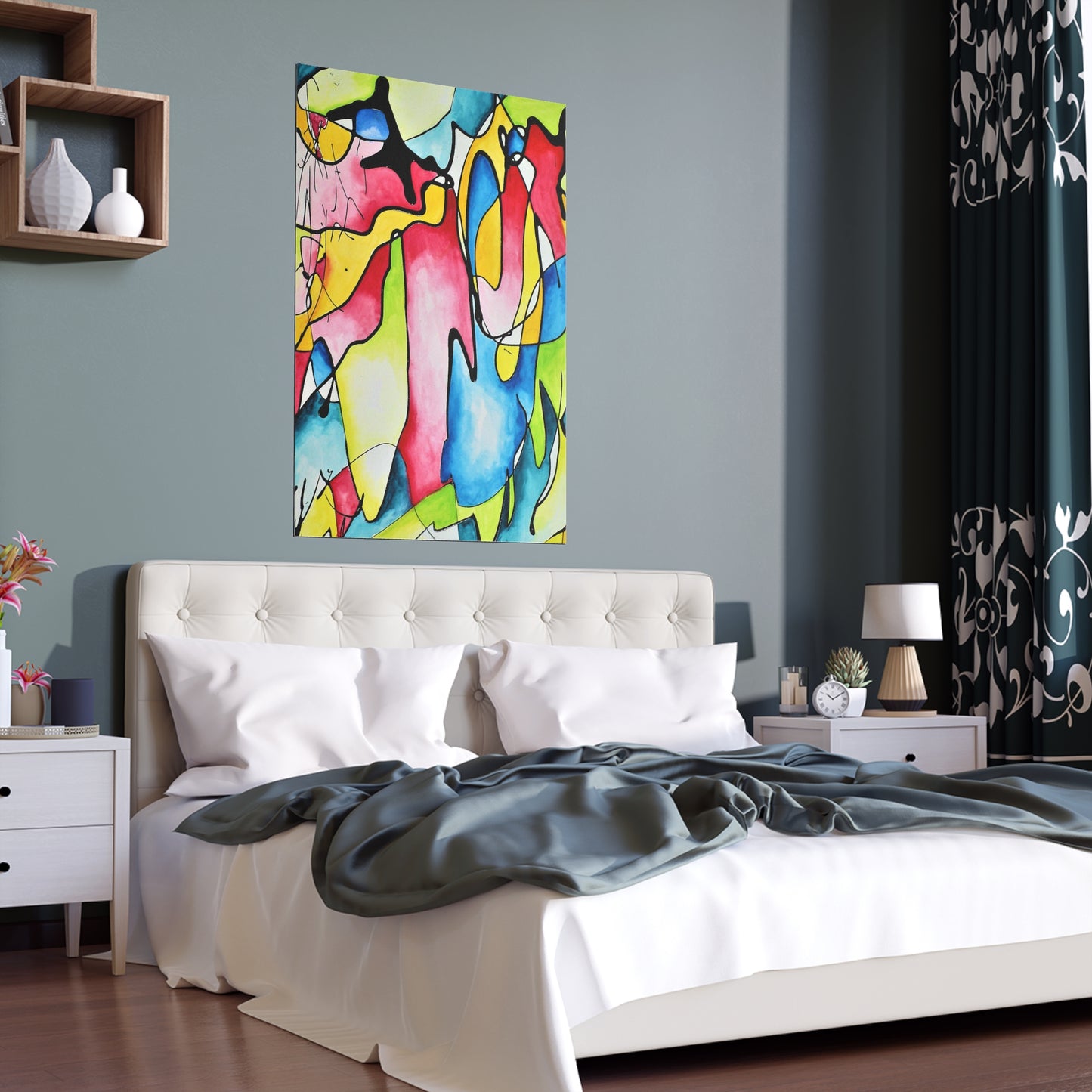 Blue Flame Indoor and Outdoor Silk Posters