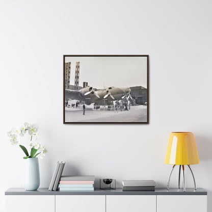 Boeing B-17 Bomber Gallery Canvas Wraps Horizontal Frame 30″ x 24″ Walnut 1.25"