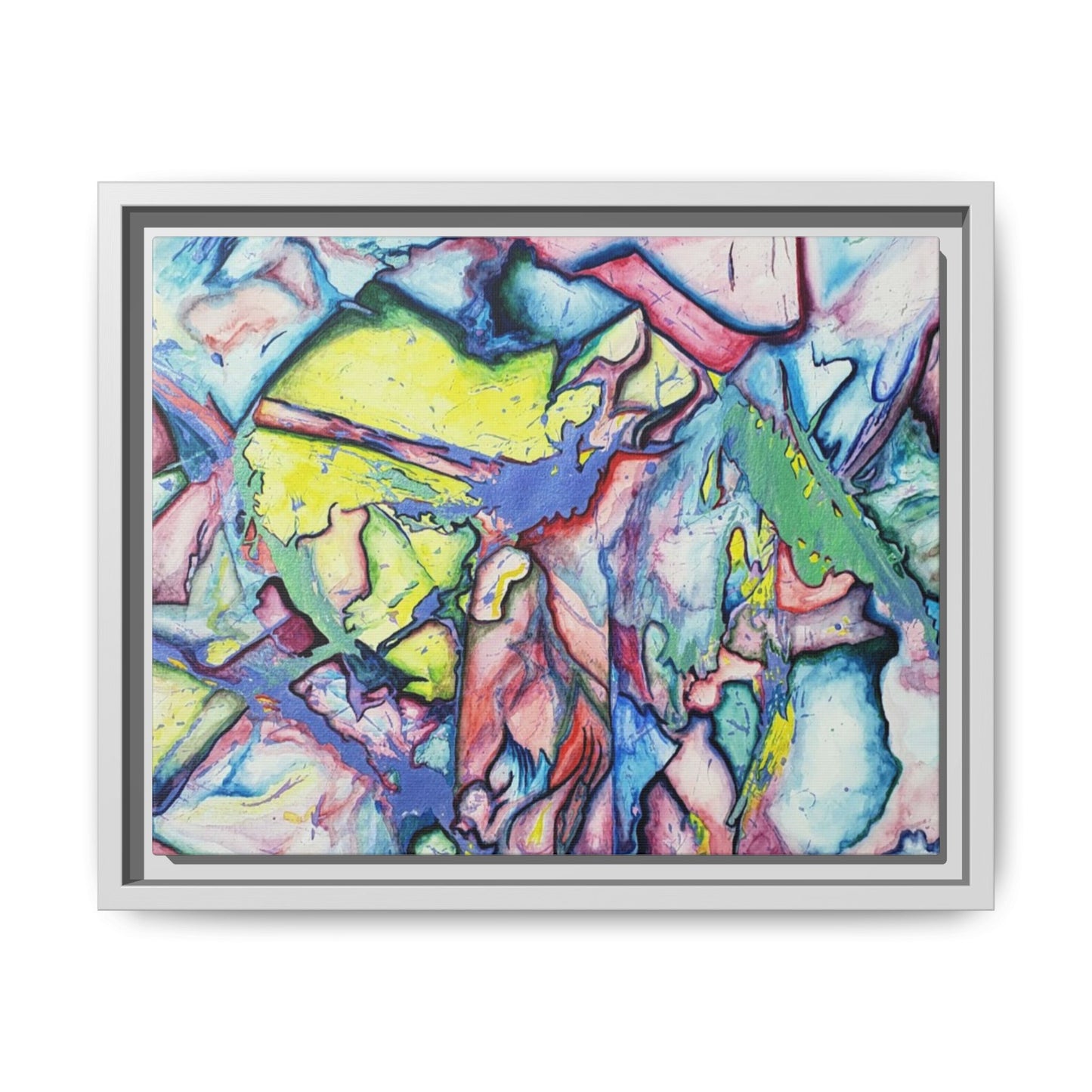 Alien Abstract Colorful Framed Canvas Art - Kia Day Design