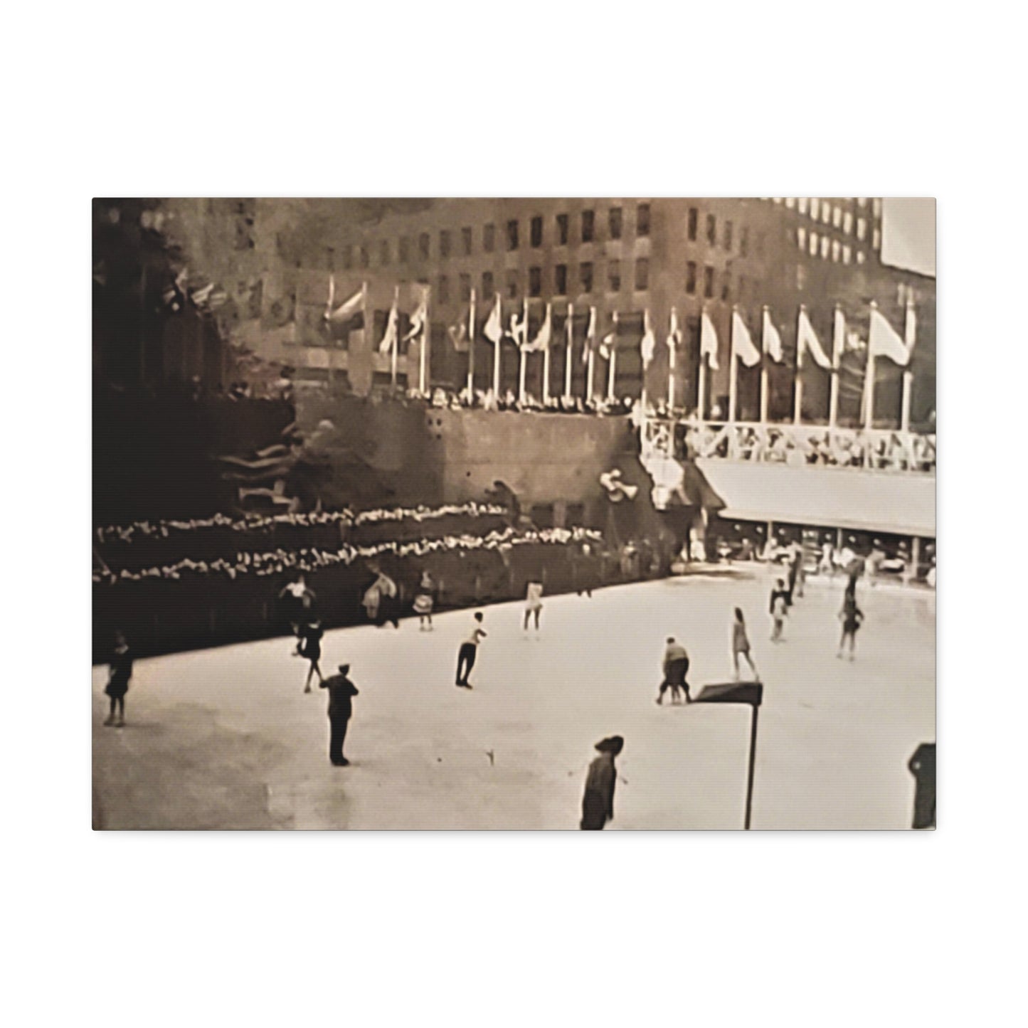 Rockefeller Plaza Easter 1945 Stretched Canvas