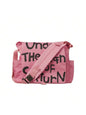 Canvas Messenger Bag Crossbody Bag Letter Printed Waterproof Shoulder Nylon College Student Women's Shoulder Bag Goth Punk Shoulder Satchels Harajuku Grunge Handbag - Pink -
