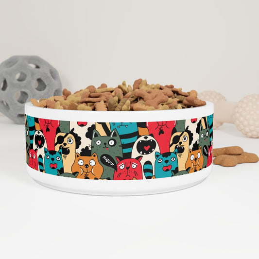 Colorful Pet Bowl for Cats and Dogs - Kia Day Design
