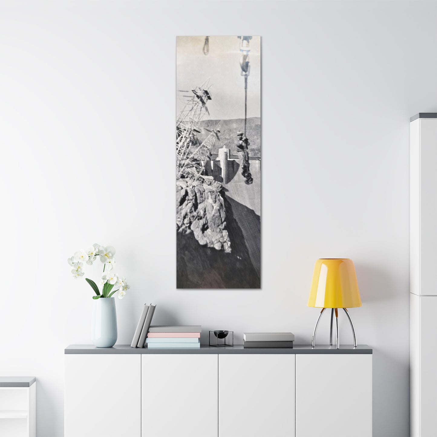 Suspended Boulder Dam Worker Canvas Gallery Wraps