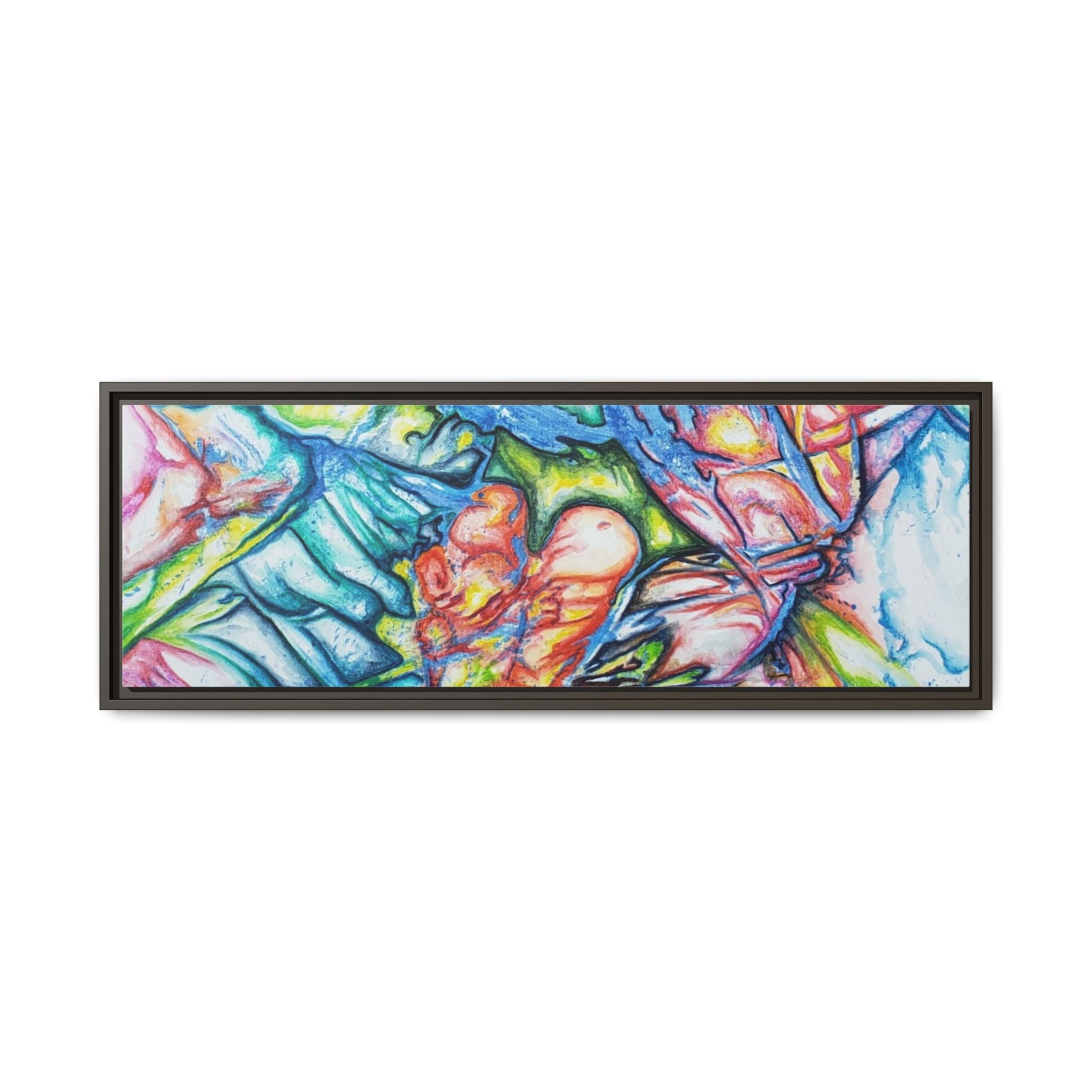 Multi-Color Abstract Framed Canvas Art Print - Kia Day Design