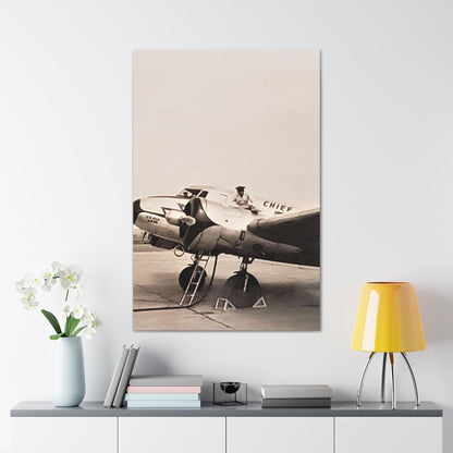 Refueling Mid-Contintent Chief Line Omaha Airport 1939 Canvas Gallery Wraps 32″ x 48″ 1.25"