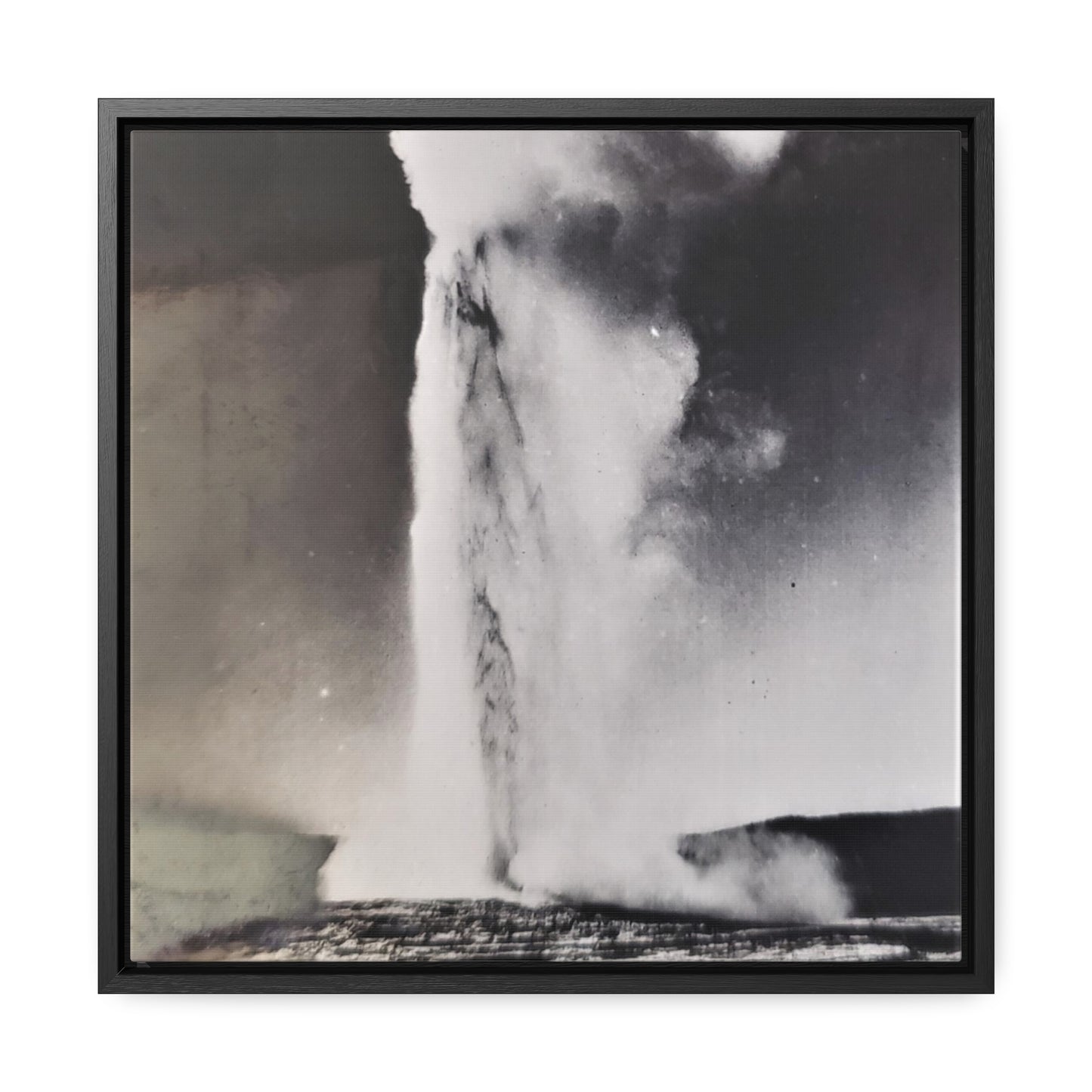 Old Faithful Geyser Yellowstone Gallery Canvas Wraps, Square Frame