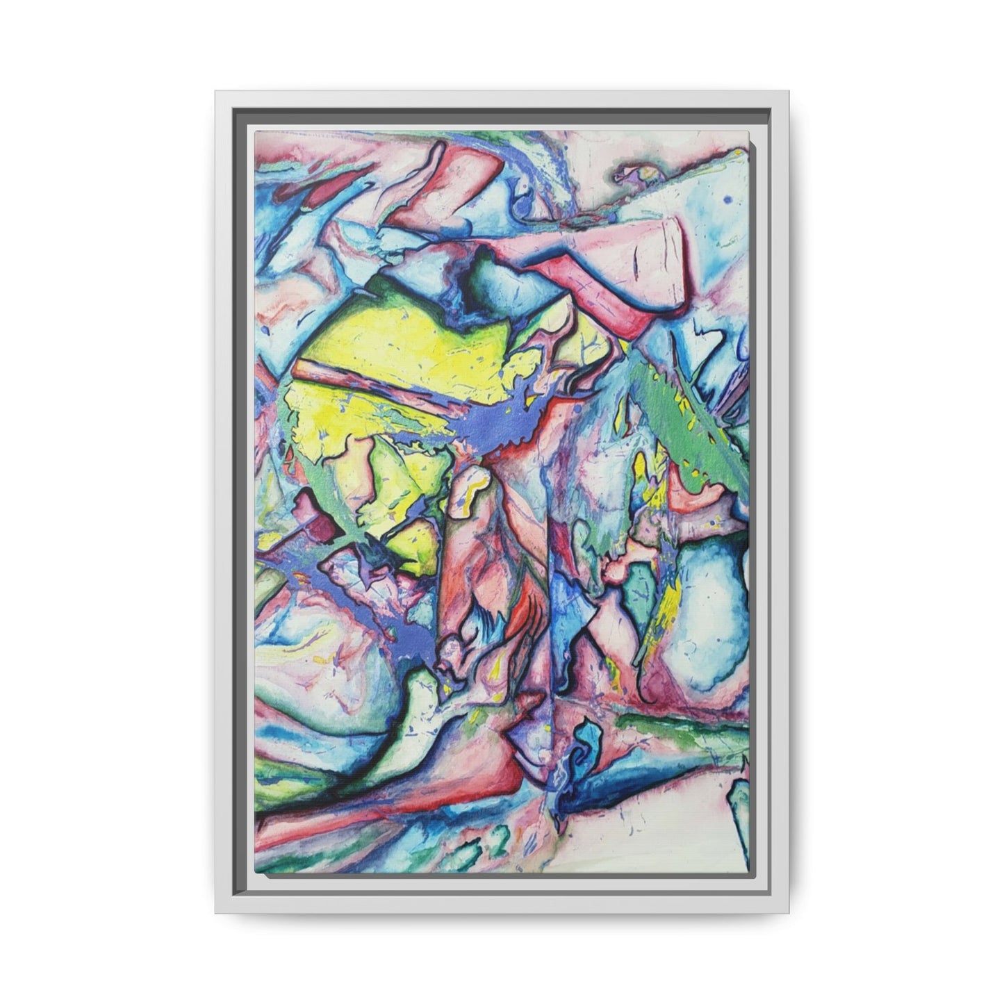Alien Abstract Colorful Framed Canvas Art - Kia Day Design